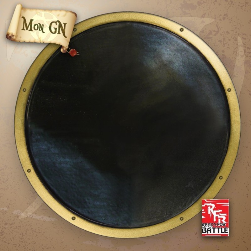 Bouclier Rond Noir & Or