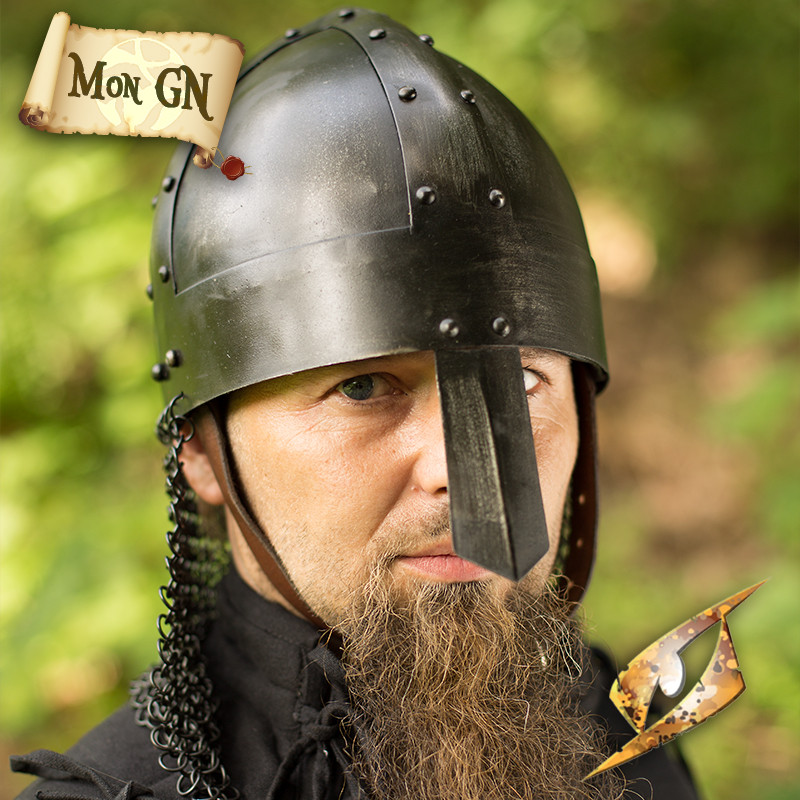 Casque Viking Sombre à Maille