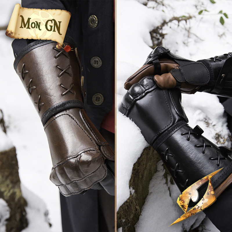 Gantelet en cuir 1 bras - vue 1