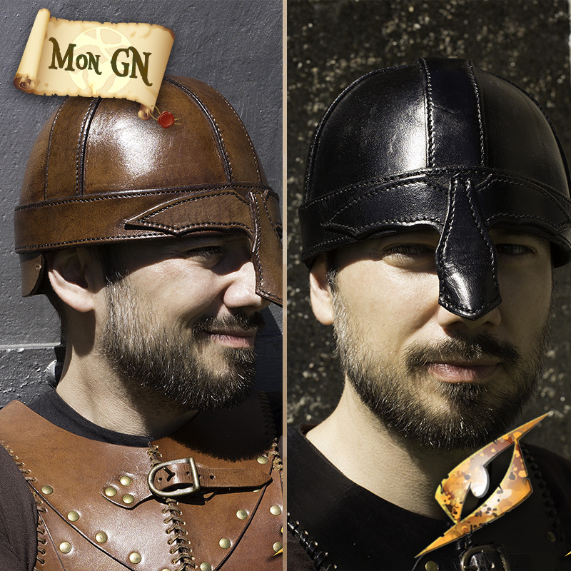 Casque de Guerrier en cuir - vue 1