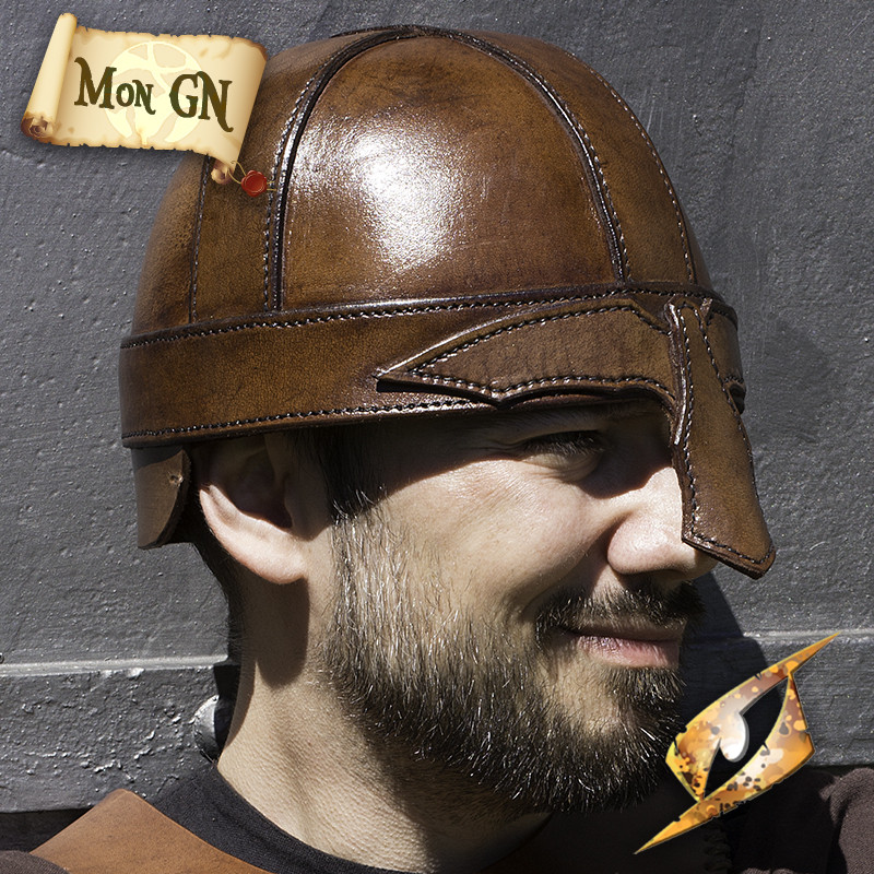 Casque de Guerrier en cuir - vue 5